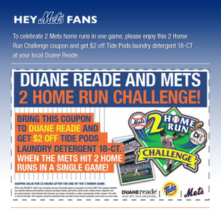 Illustration for article titled The Mets Would Like To Offer You Two Bucks Off Detergent (If A Statistical Oddity Happens)